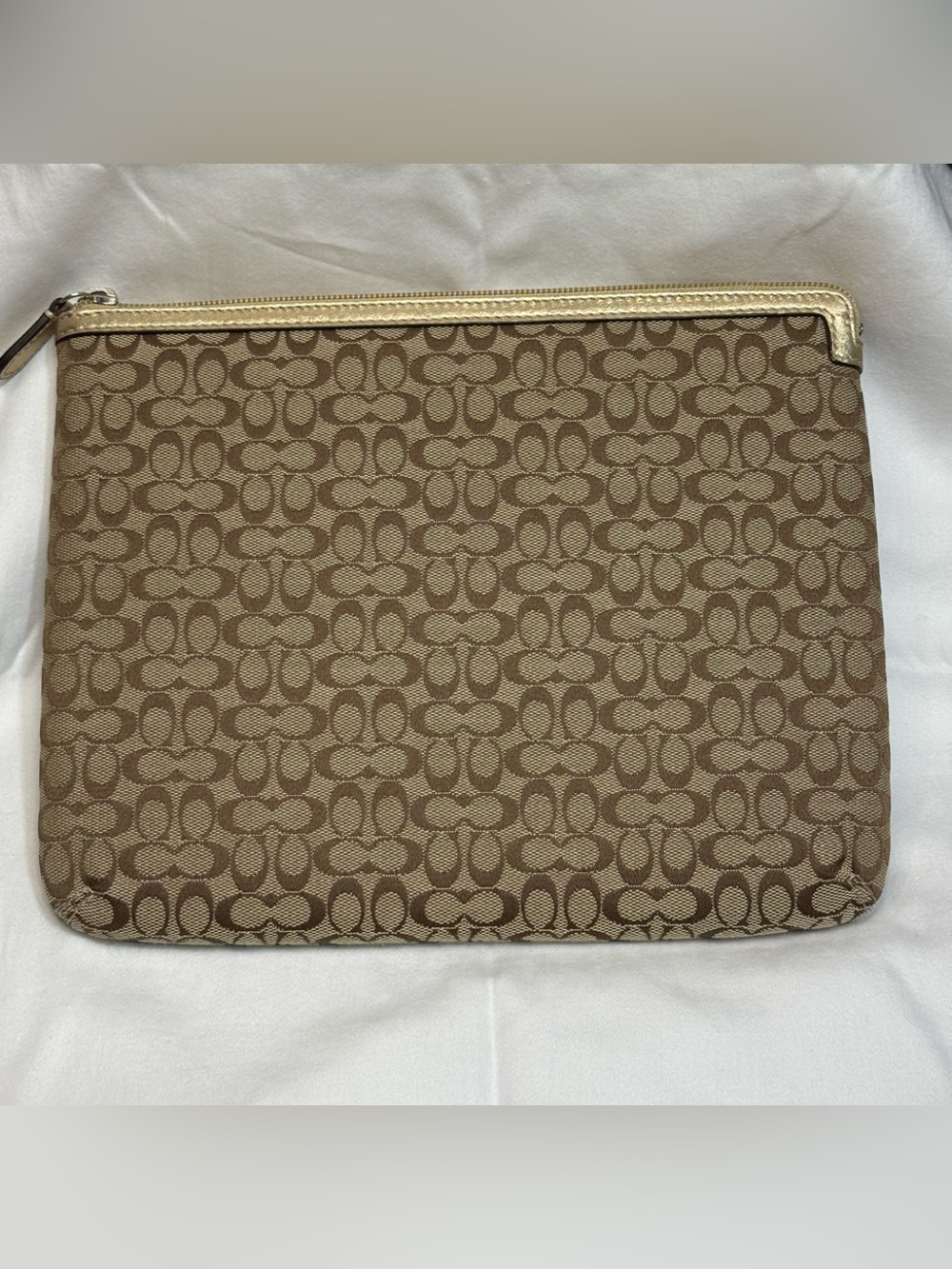 Coach Khaki and Gold IPad sleeve